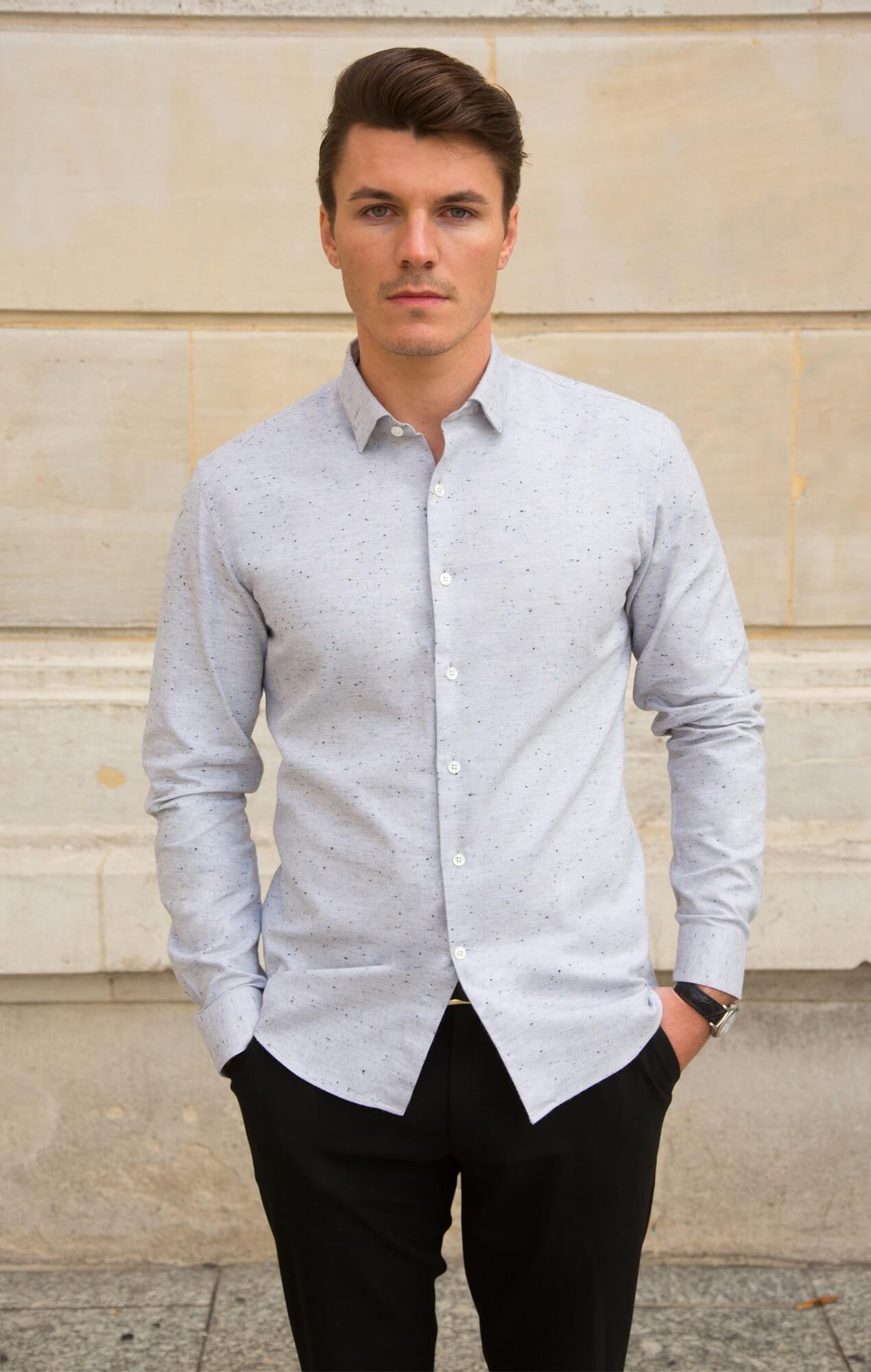 Grey shirt with micro dots