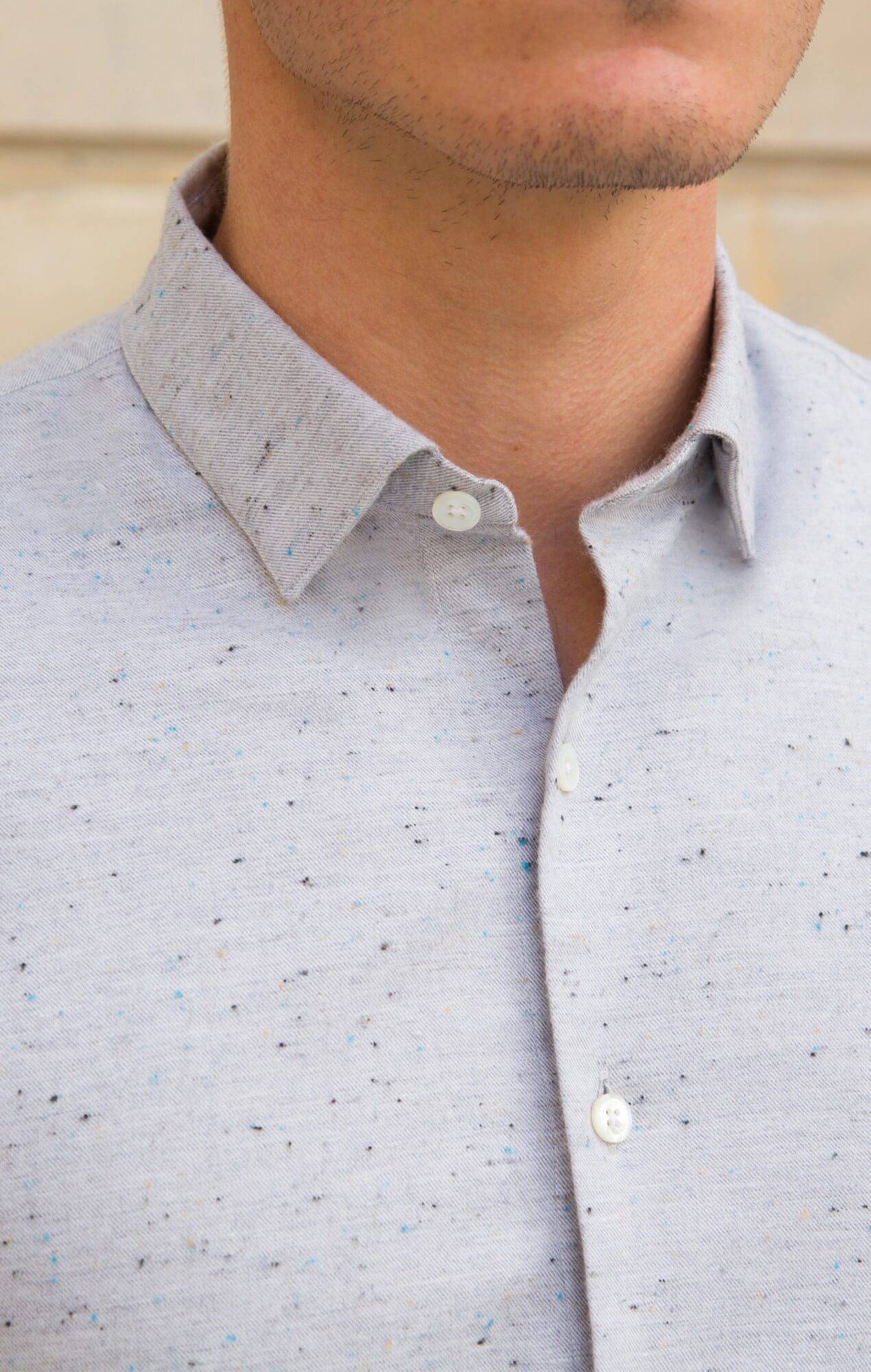 Grey shirt with micro dots