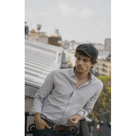 Grey shirt with micro dots