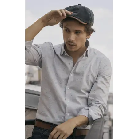 Grey shirt with micro dots