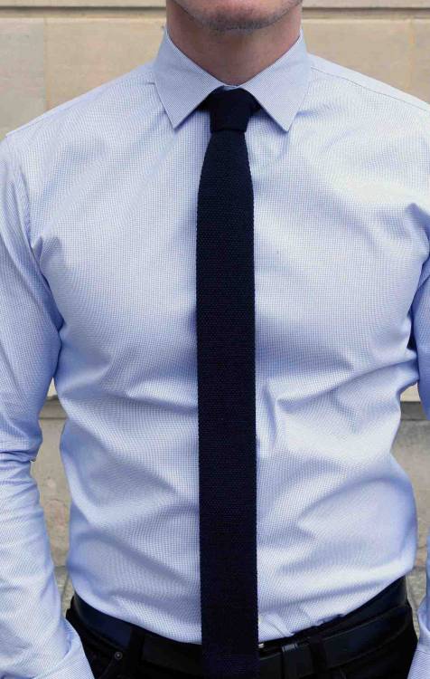 Cravate Austen tricot bleu Cravates