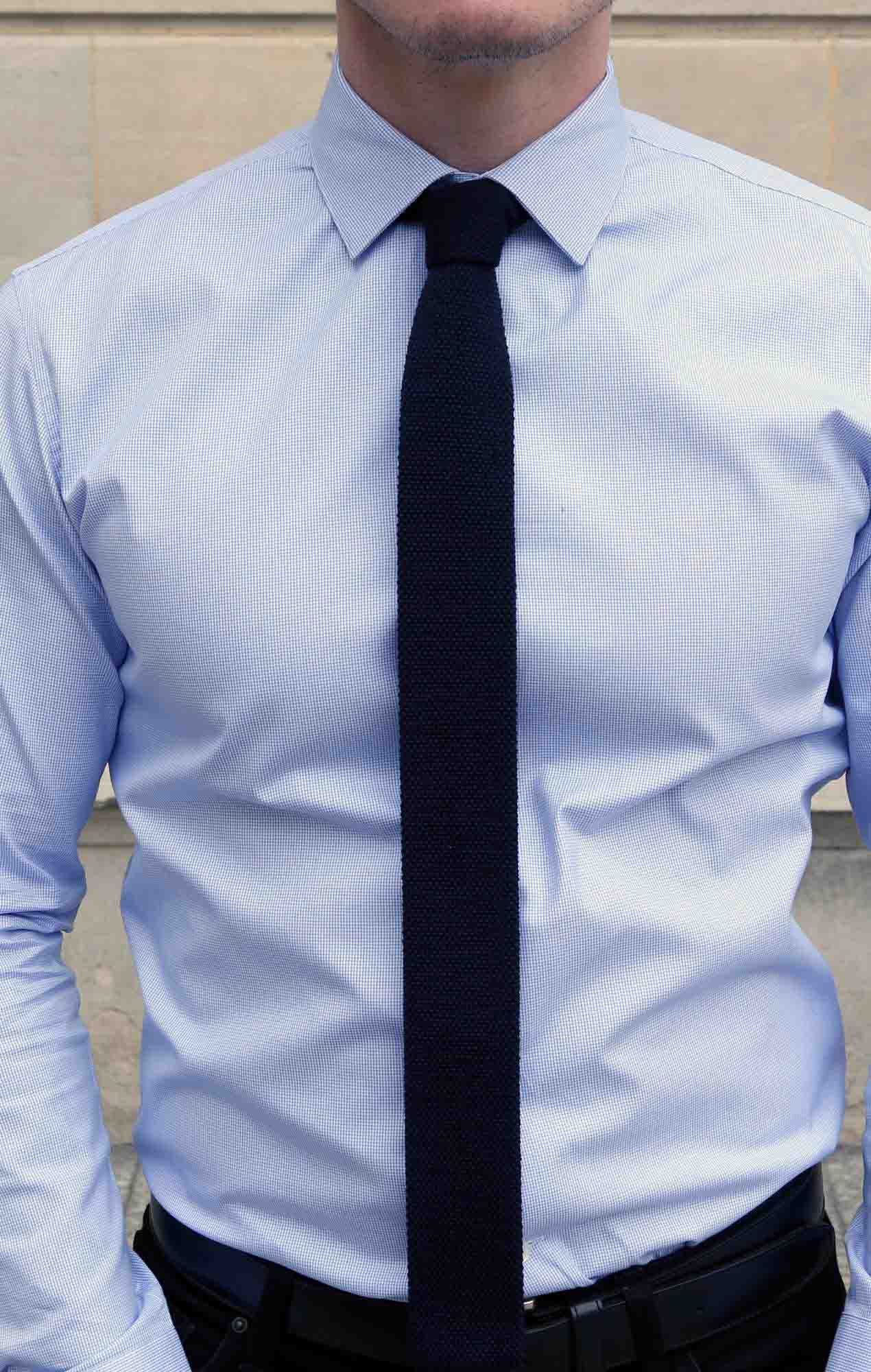 Cravate Austen tricot bleu Cravates