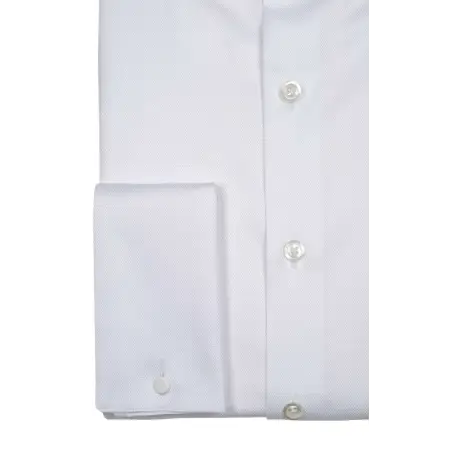 White dobby shirt with french cuff
