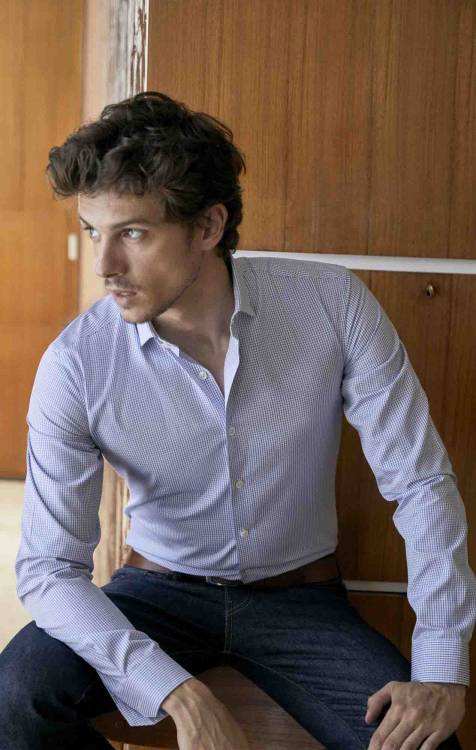 Chemise à carreaux bleu foncé Chemises Hommes