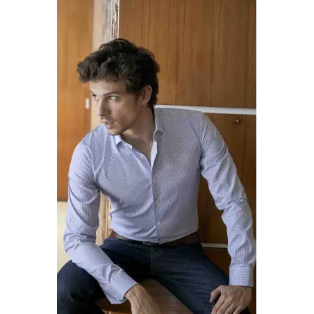 Chemise à carreaux bleu foncé Chemises Hommes