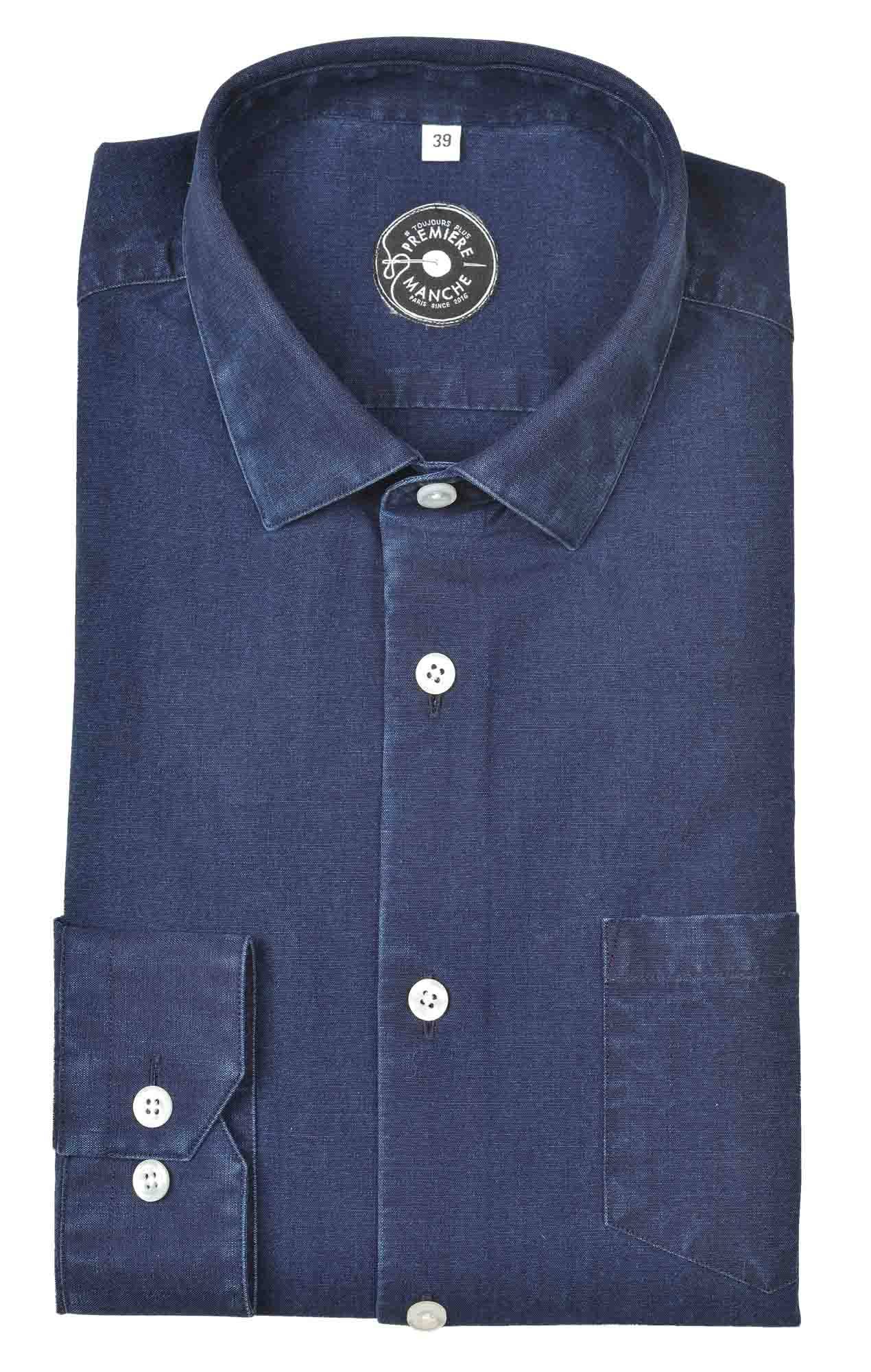 Chemise denim italien bleu Chemises Hommes