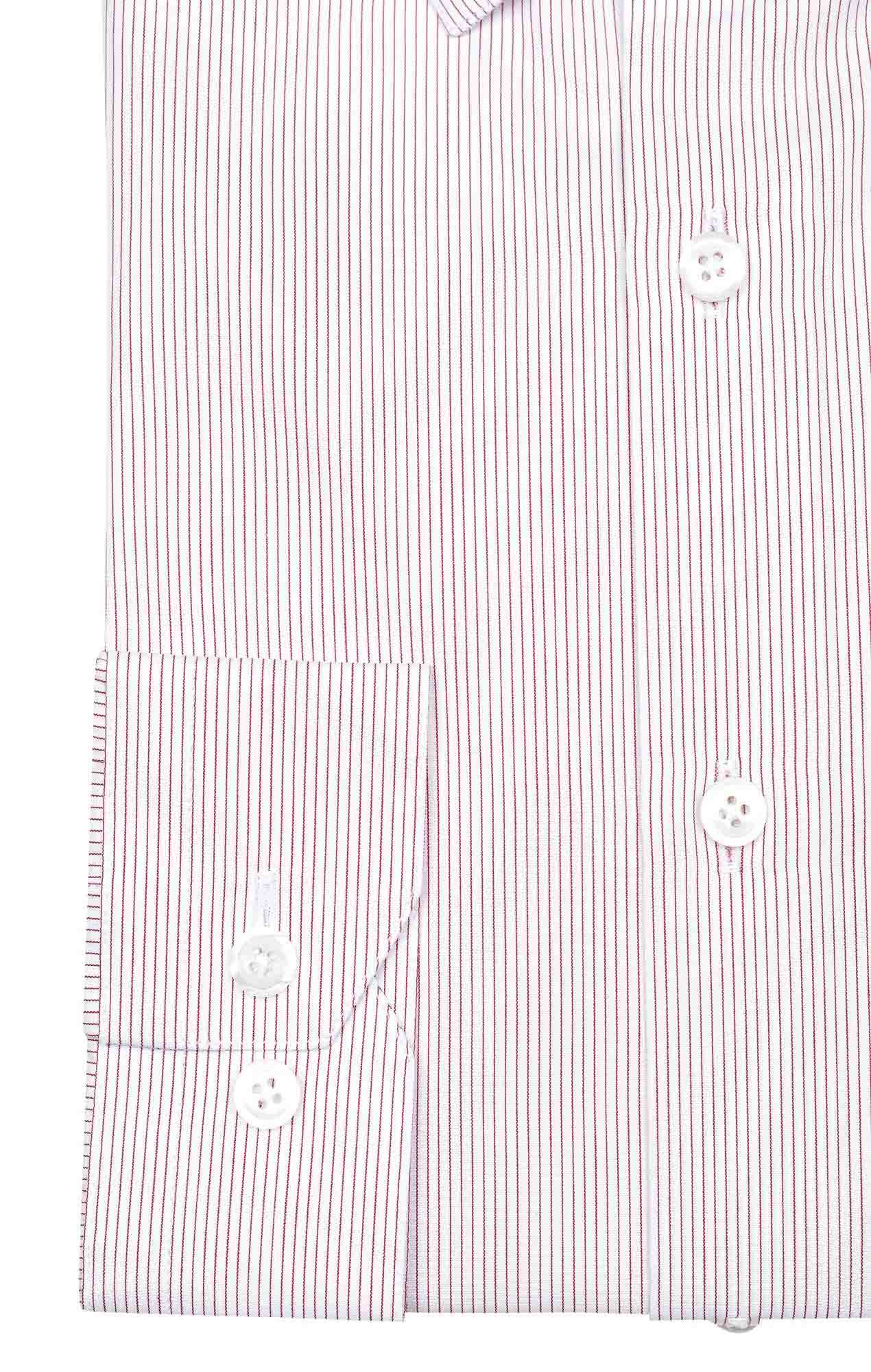 Chemise popeline rayée rouge Chemises Hommes
