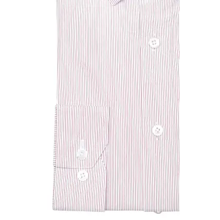 Chemise popeline rayée rouge Chemises Hommes