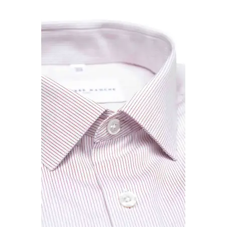 Chemise popeline rayée rouge Chemises Hommes