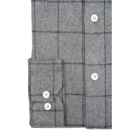 Chemise flanelle carreaux gris japonais Chemises Hommes