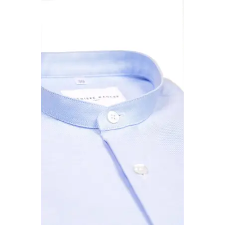Blue oxford shirt officer collar