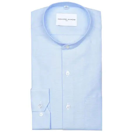 Chemise oxford bleu col officier Chemises Hommes
