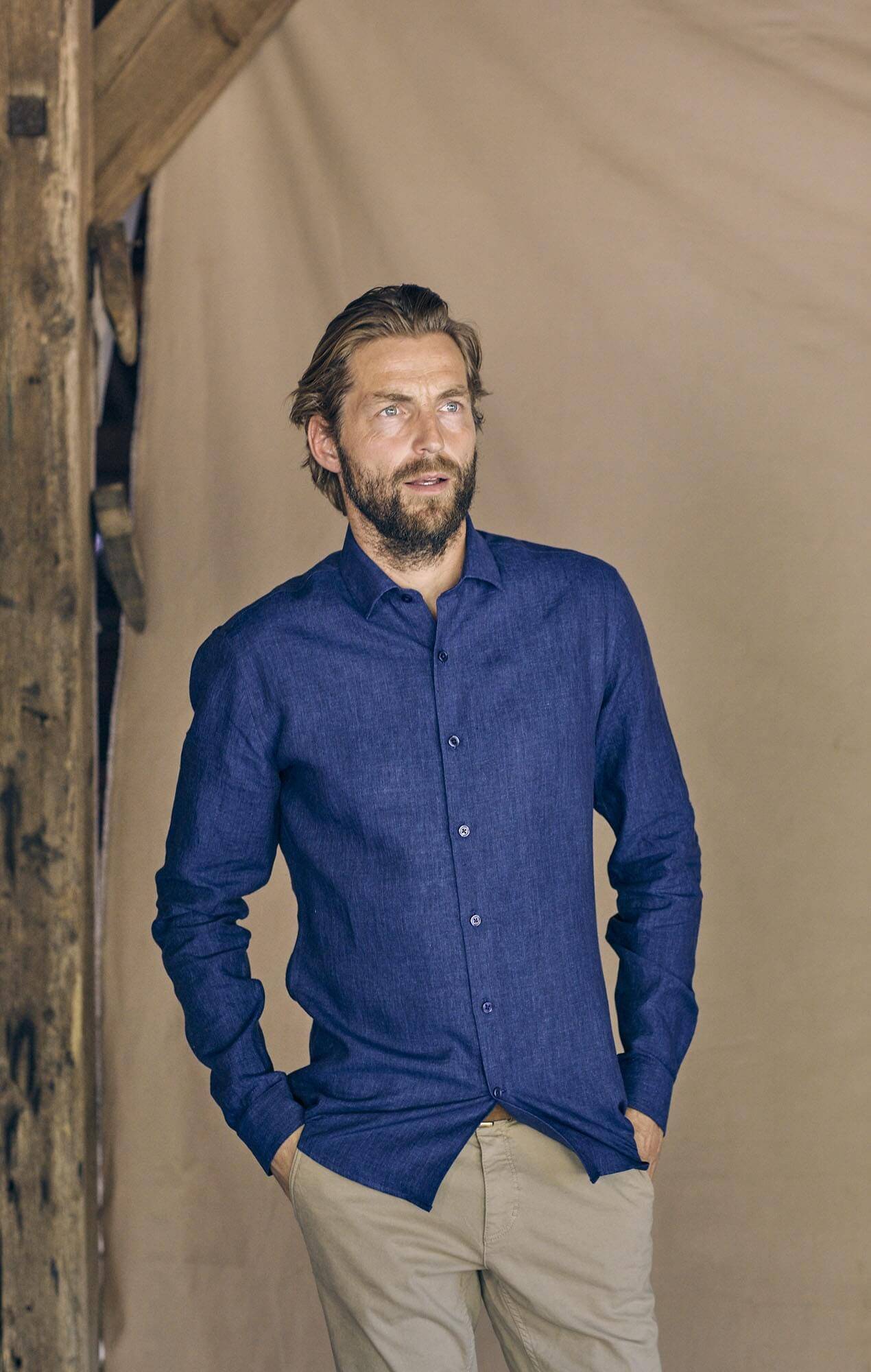 Dark blue linen shirt
