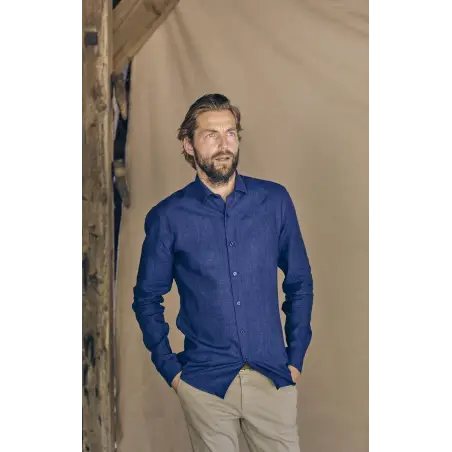 Dark blue linen shirt