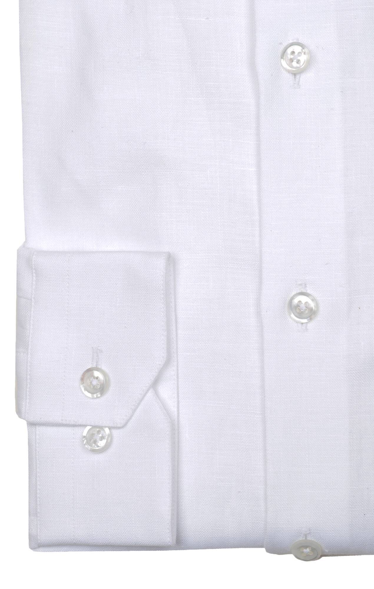 Chemise blanche lin irlandais col officier Chemises Hommes