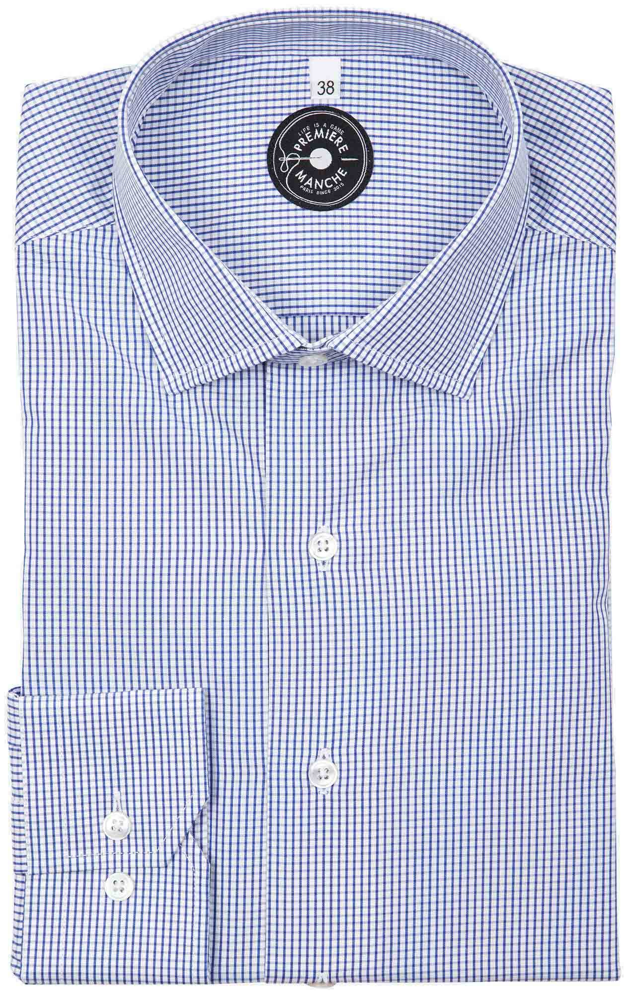 Chemise à carreaux bleu foncé Home