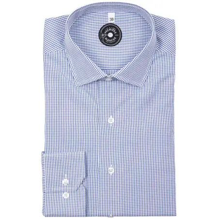 Chemise à carreaux bleu foncé Home