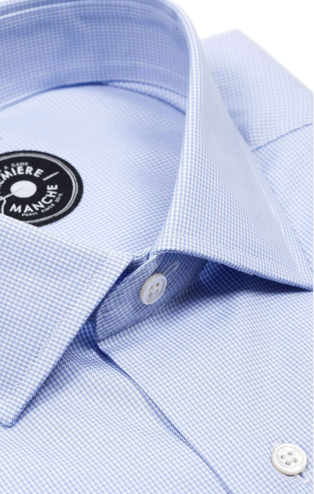 Chemise oxford bleu pied de poule Chemises Hommes