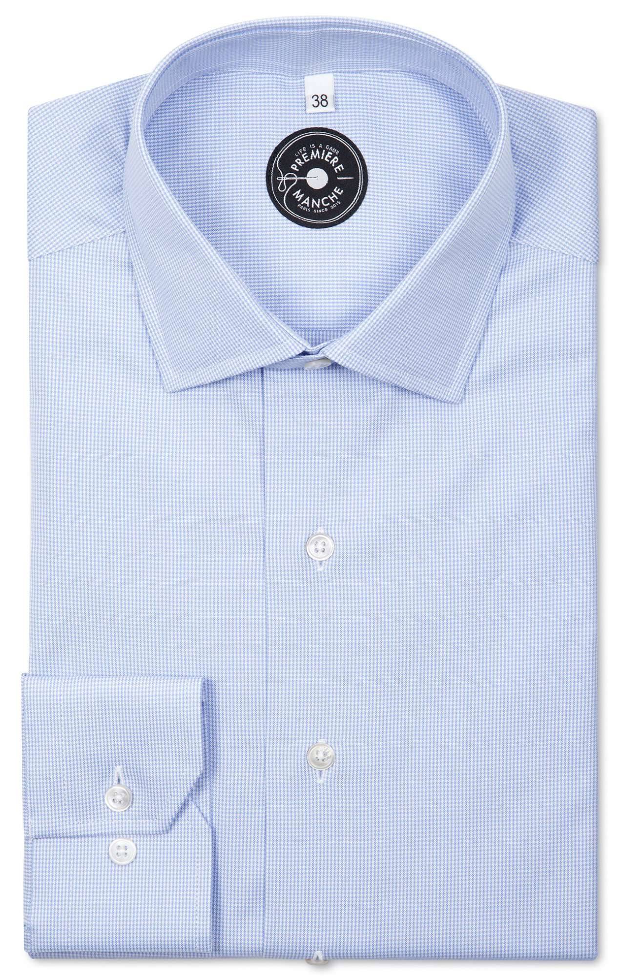Oxford light blue faux-uni
