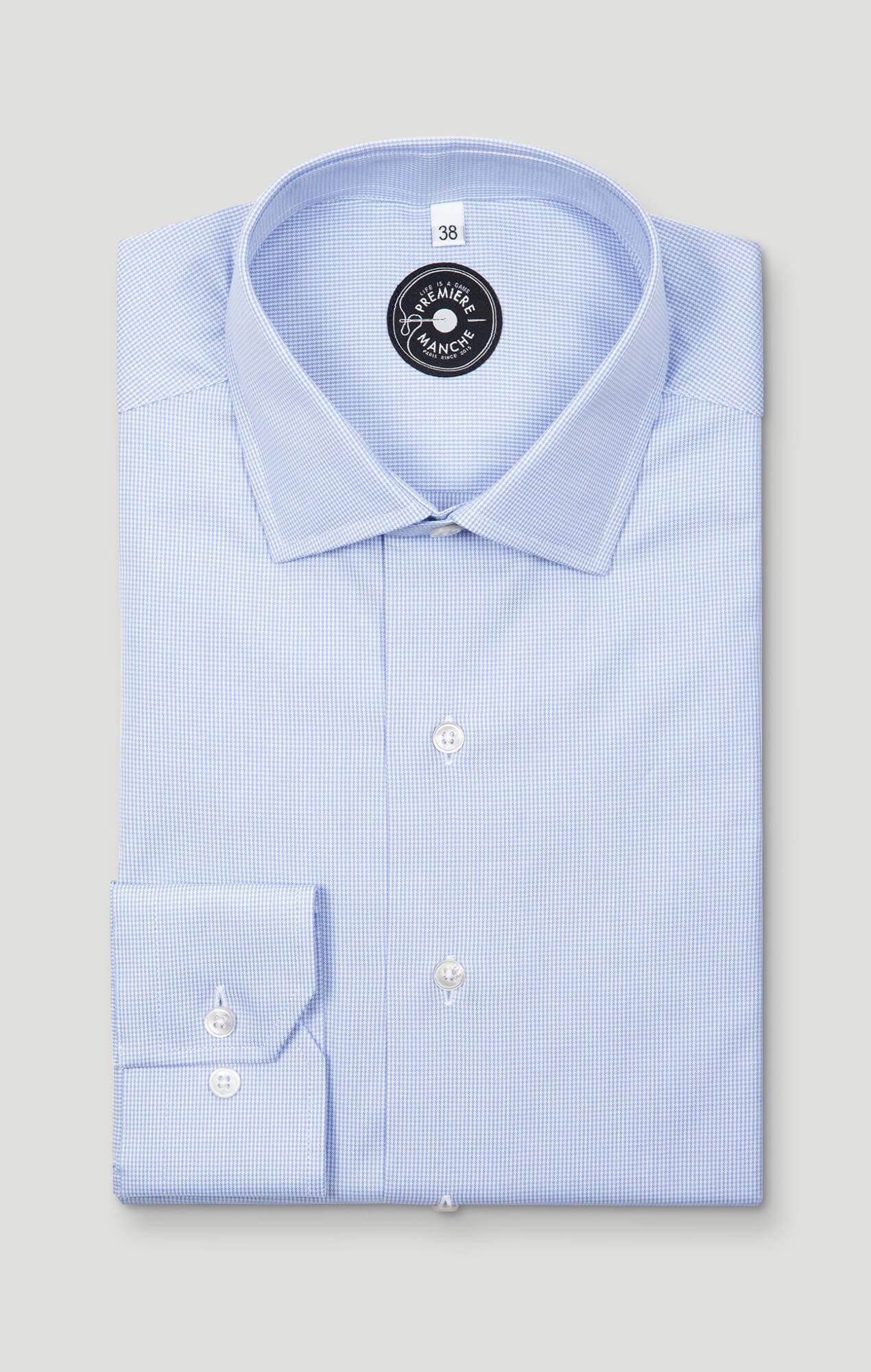 Chemise oxford bleu pied de poule Chemises Hommes