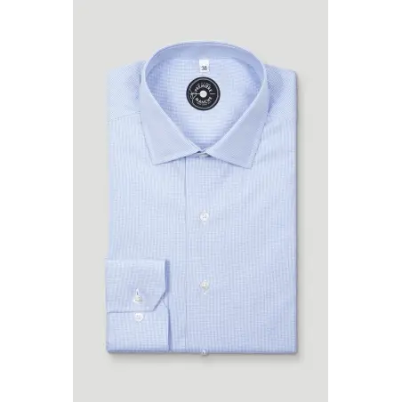 Chemise oxford bleu pied de poule Chemises Hommes