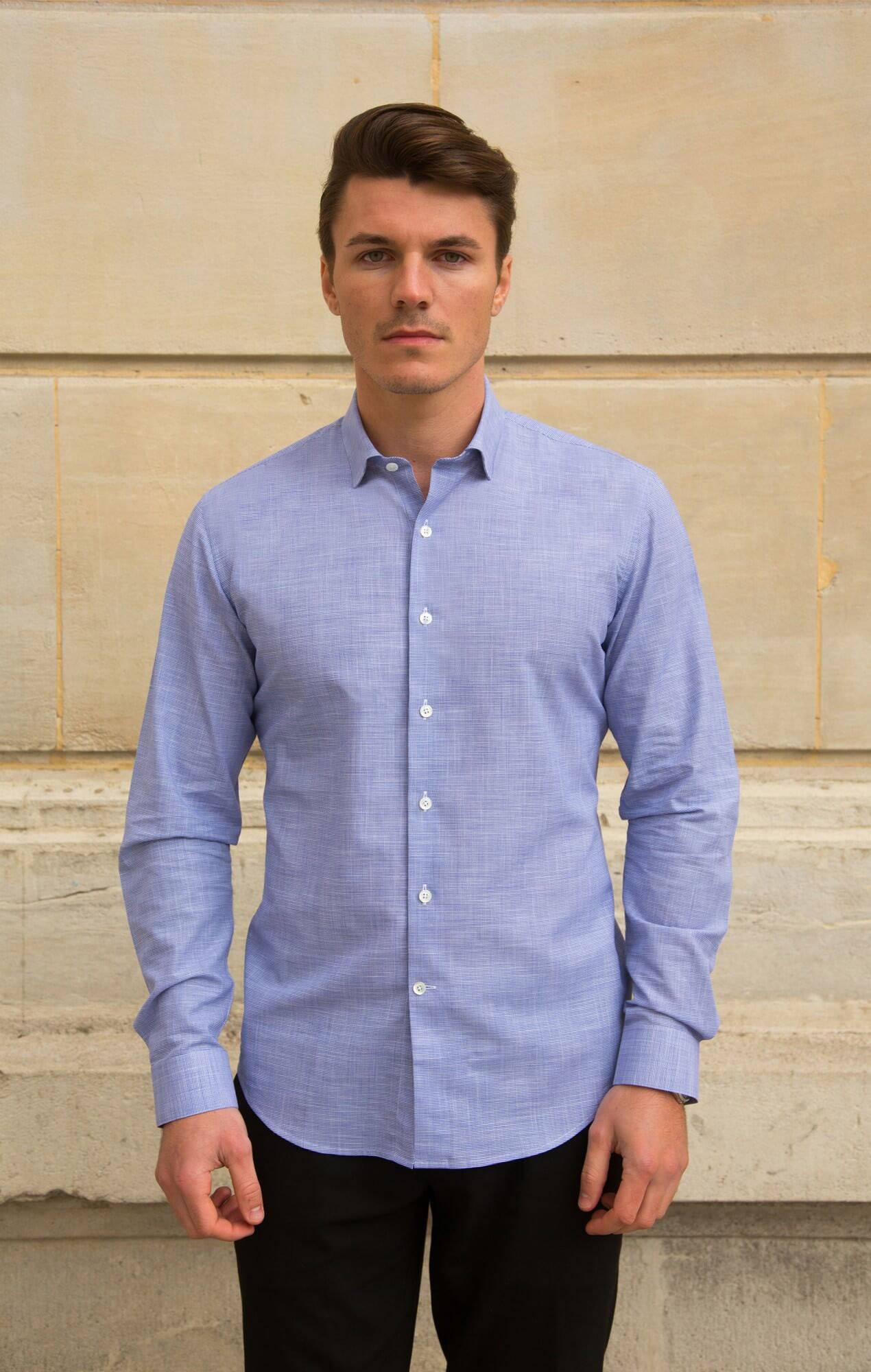 Blue faux-uni chambray
