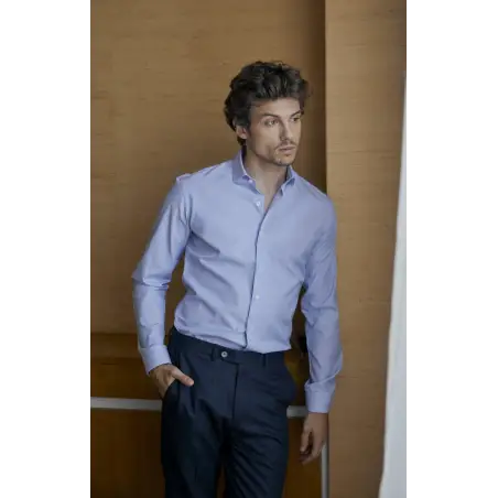 Chemise bleue milleraies Chemises Hommes