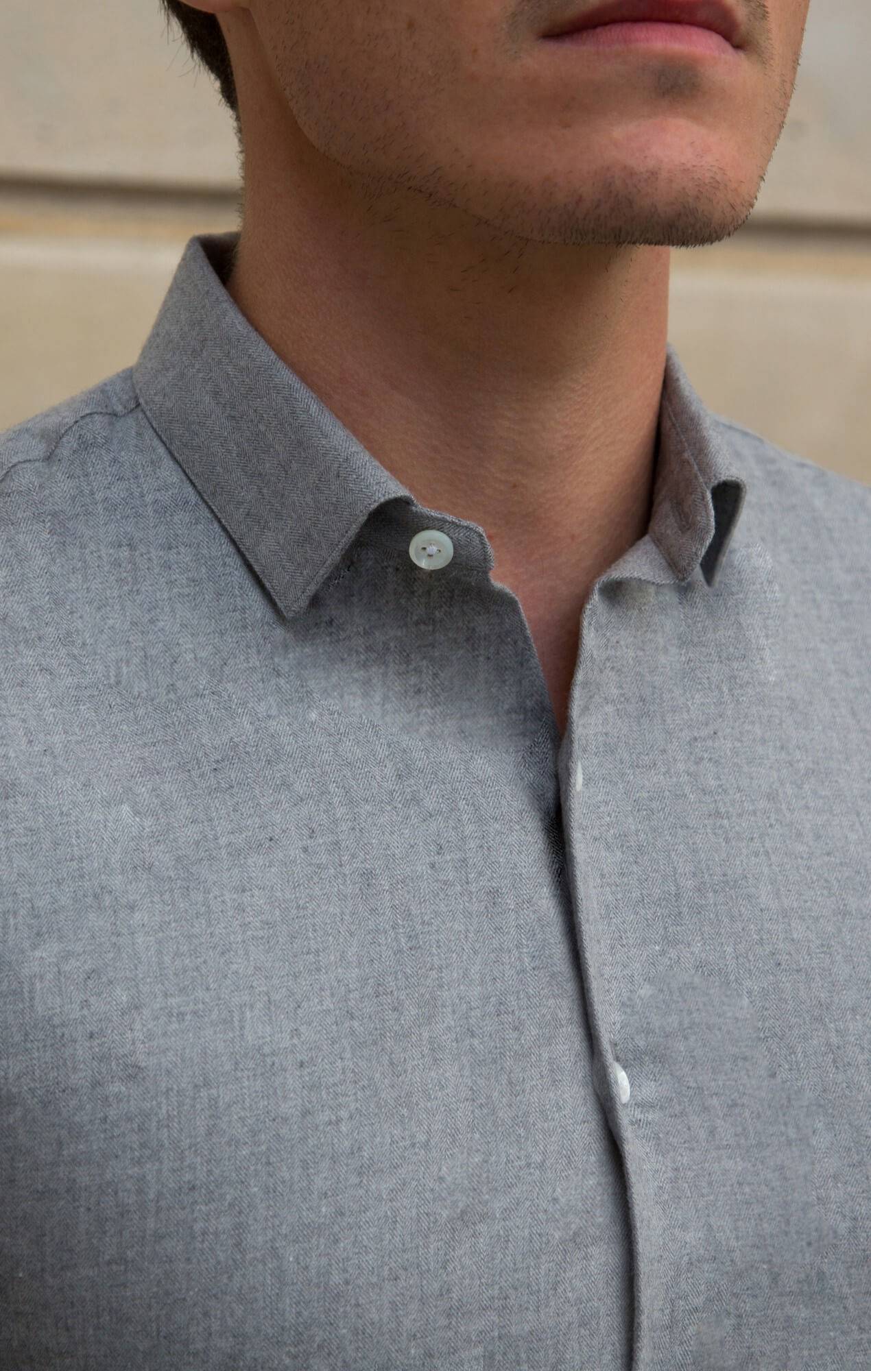 Chemise flanelle grise Chemises Hommes