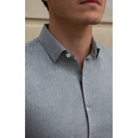 Chemise flanelle grise Chemises Hommes