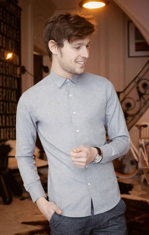 Light blue flannel shirt