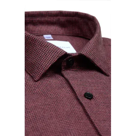 Checked black & red houndstooth shirt