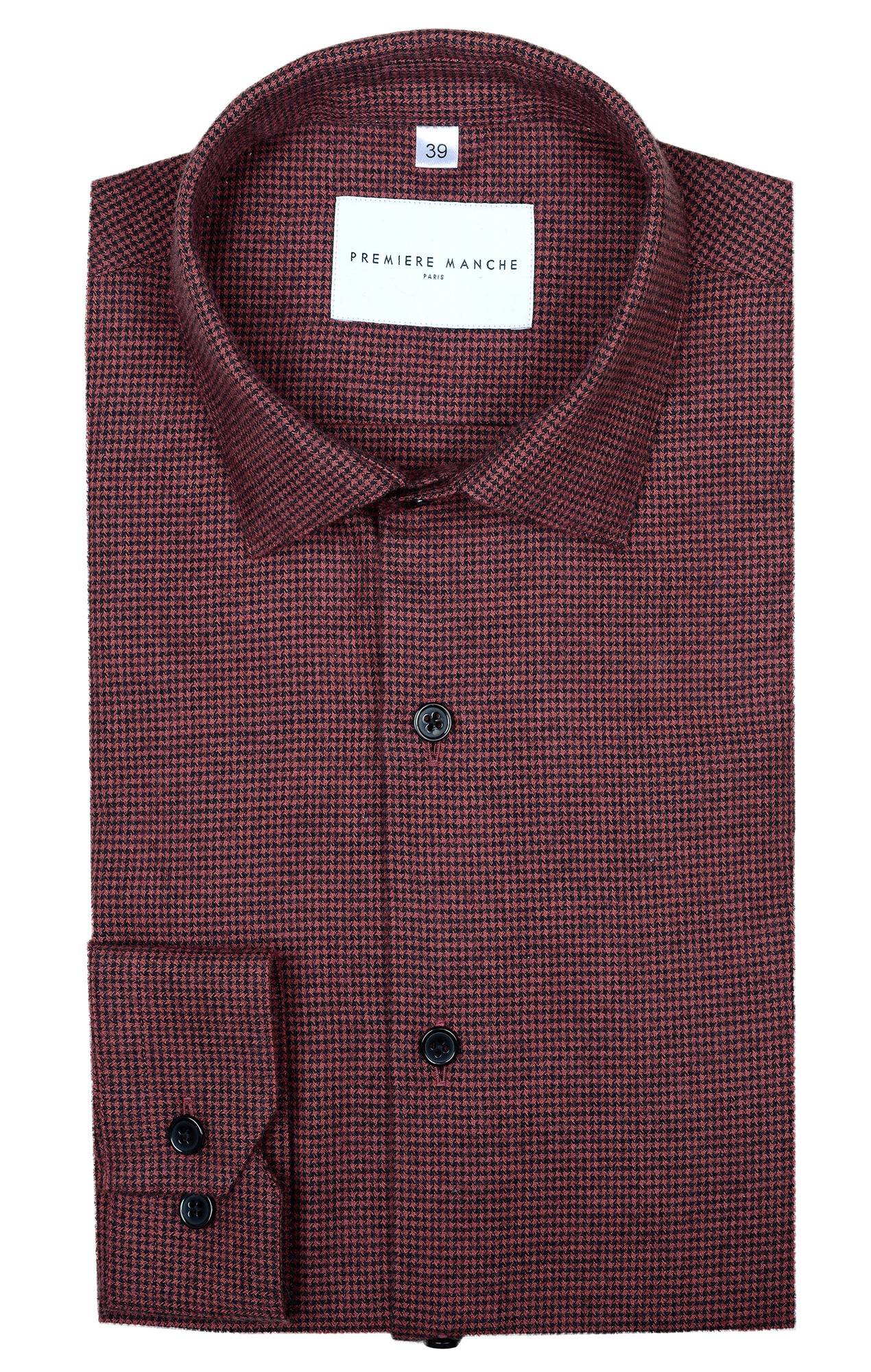 Checked black & red houndstooth shirt