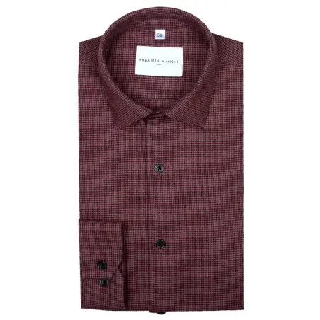 Checked black & red houndstooth shirt