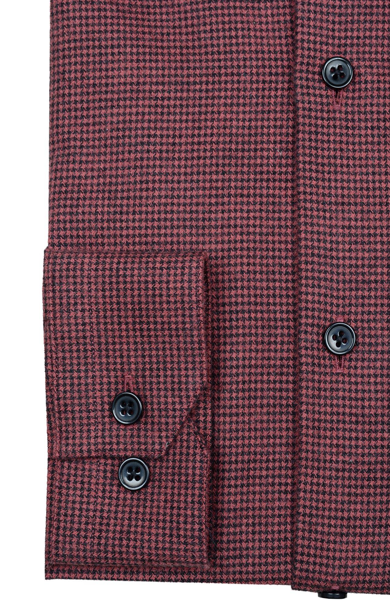 Checked black & red houndstooth shirt