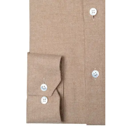 chemise flanelle beige poignet