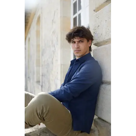 Chemise flanelle bleue épaisse et douce