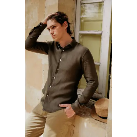 Kaki linen shirt