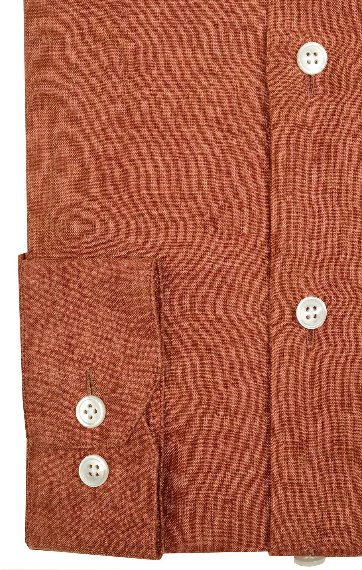Rust-colored linen shirt