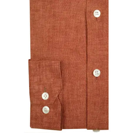 Rust-colored linen shirt