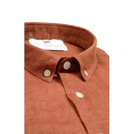 Chemise en lin rouille