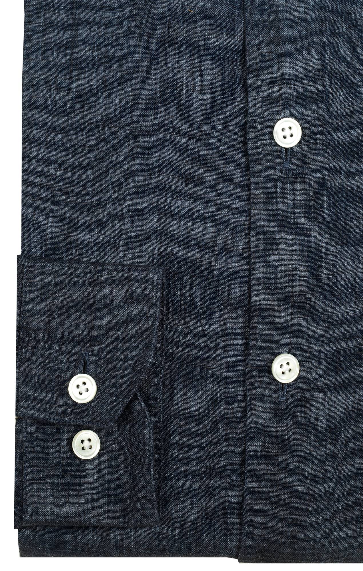 Chemise casual lin bleu marine homme
