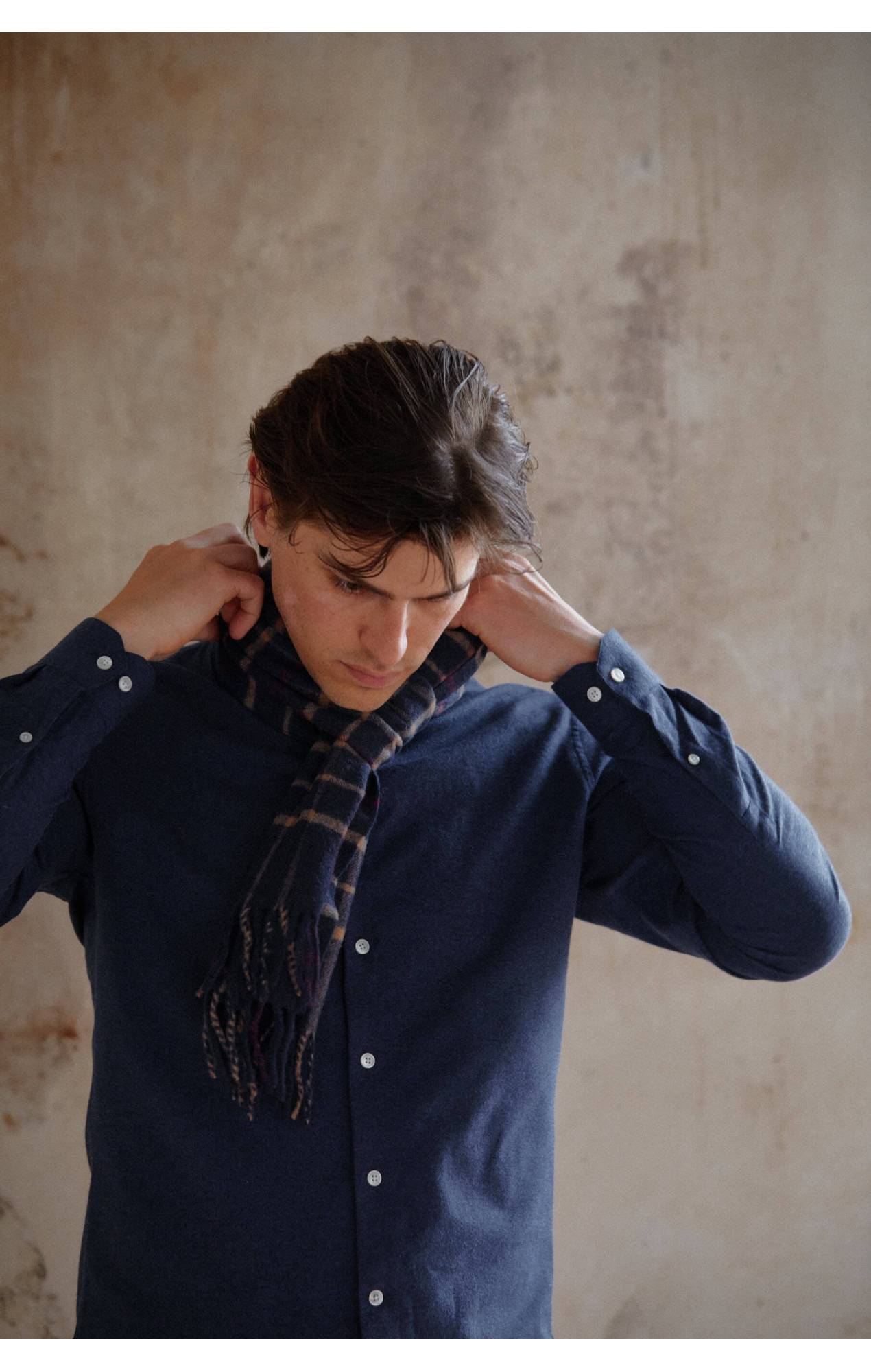 Tom scarf - Navy & beige