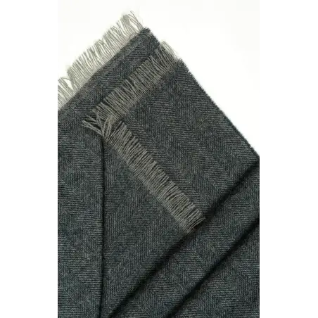 100% cashmere scarf - Navy herringbone