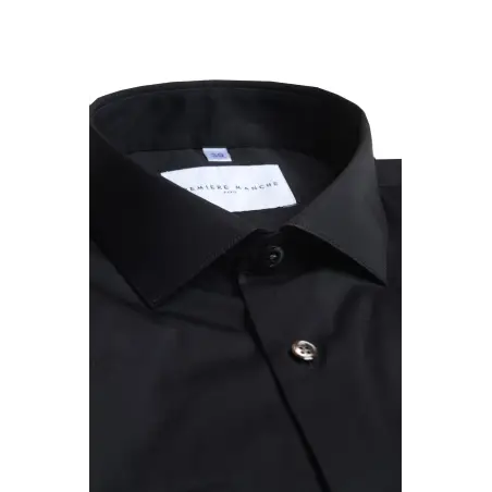 Col chemise popeline noire