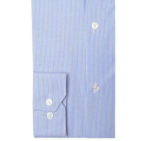 Chemise à carreaux bleue et blanche