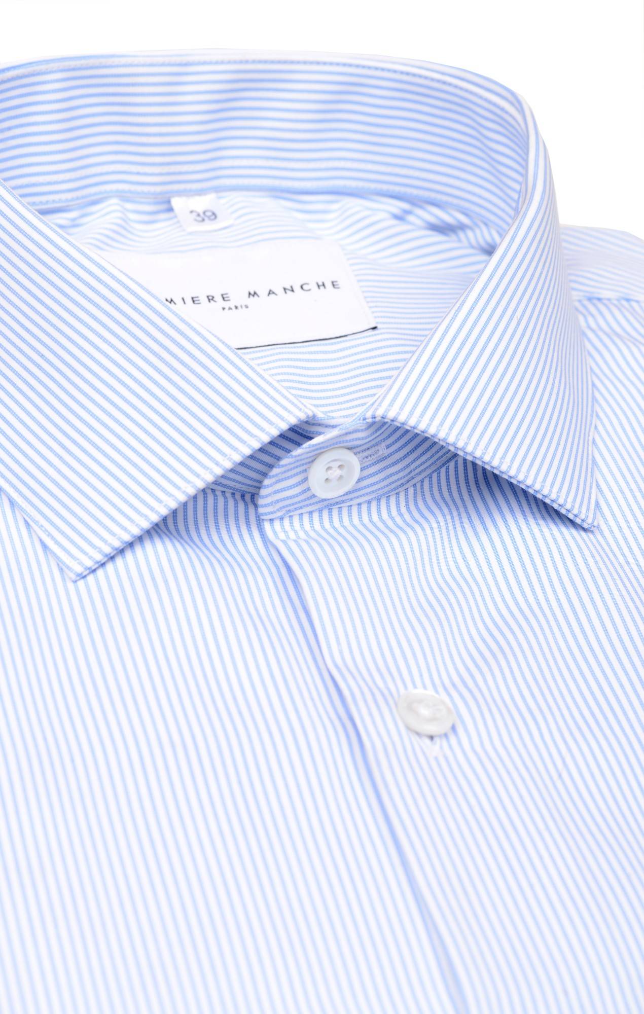 Col chemise rayée popeline
