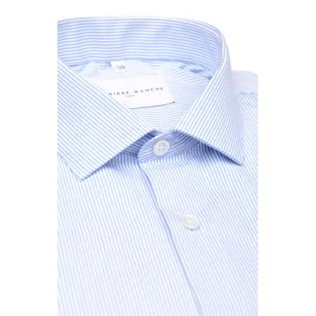 Col chemise rayée popeline