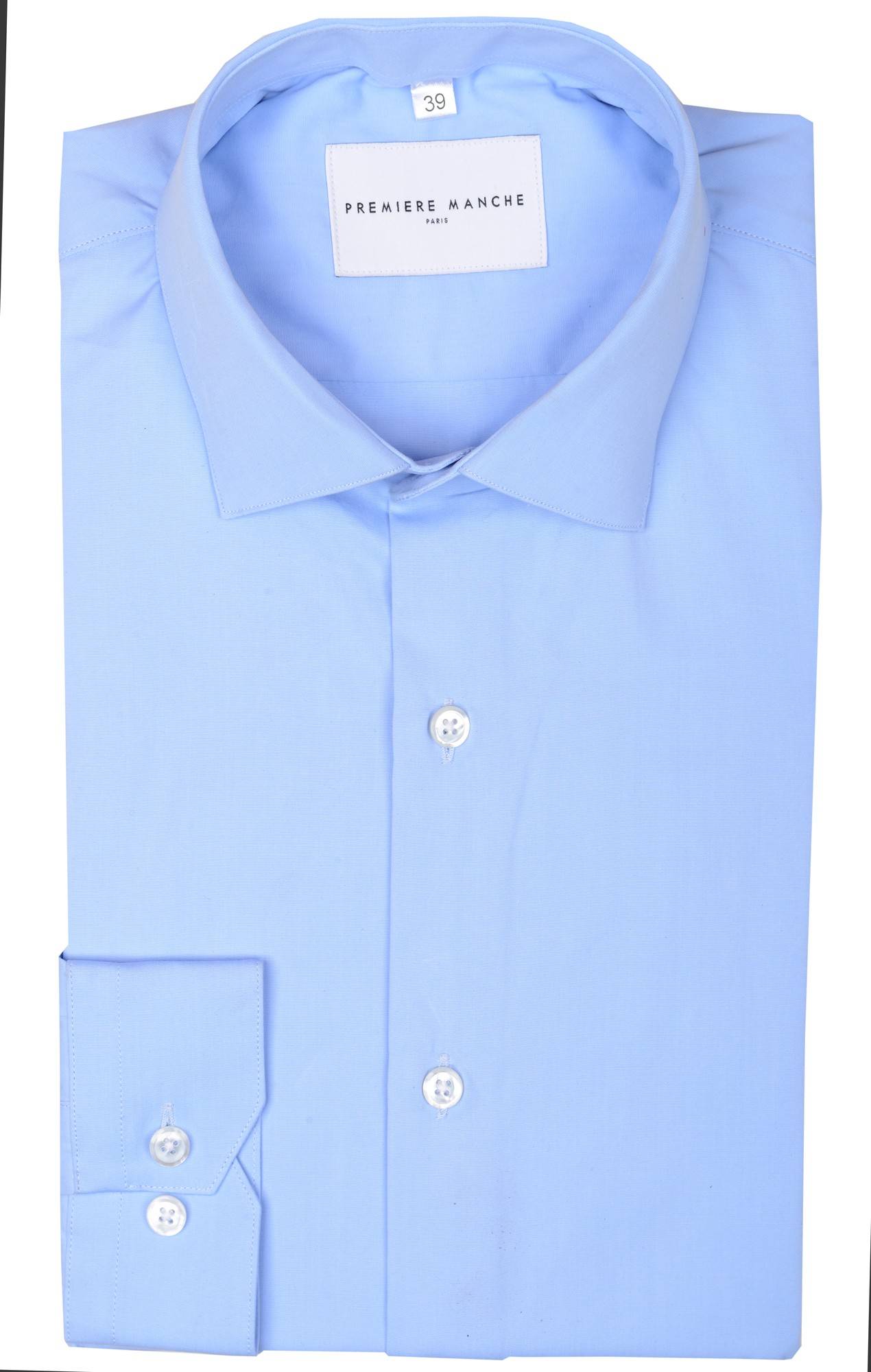 Chemise bleue popeline