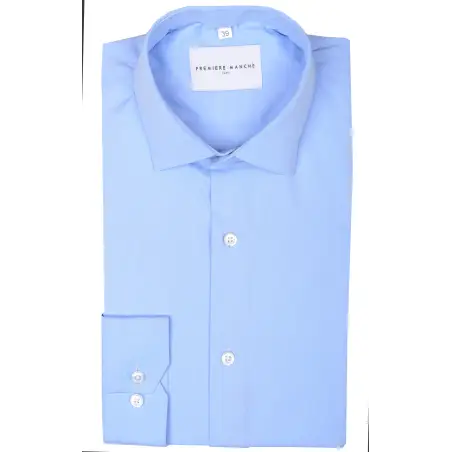 Chemise bleue popeline