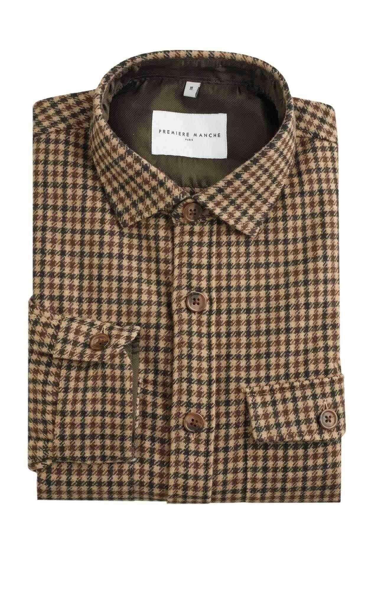 Wool houndstooth overshirt